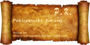Peklyanszki Karion névjegykártya